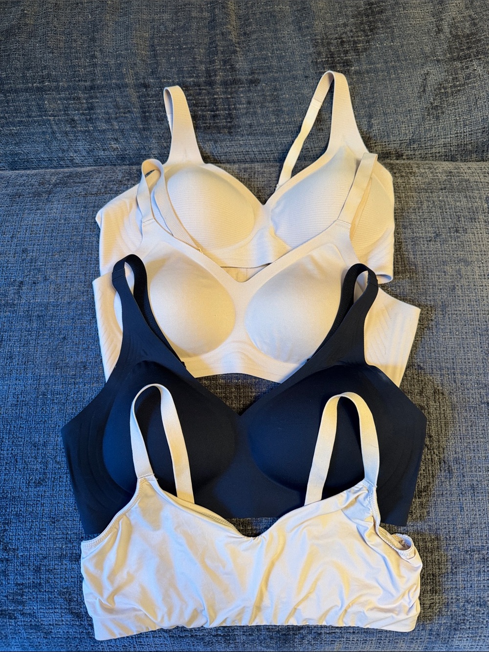 Everyday Comfort Seamless Wireless Bras (Pack of 4) - Black & Nude